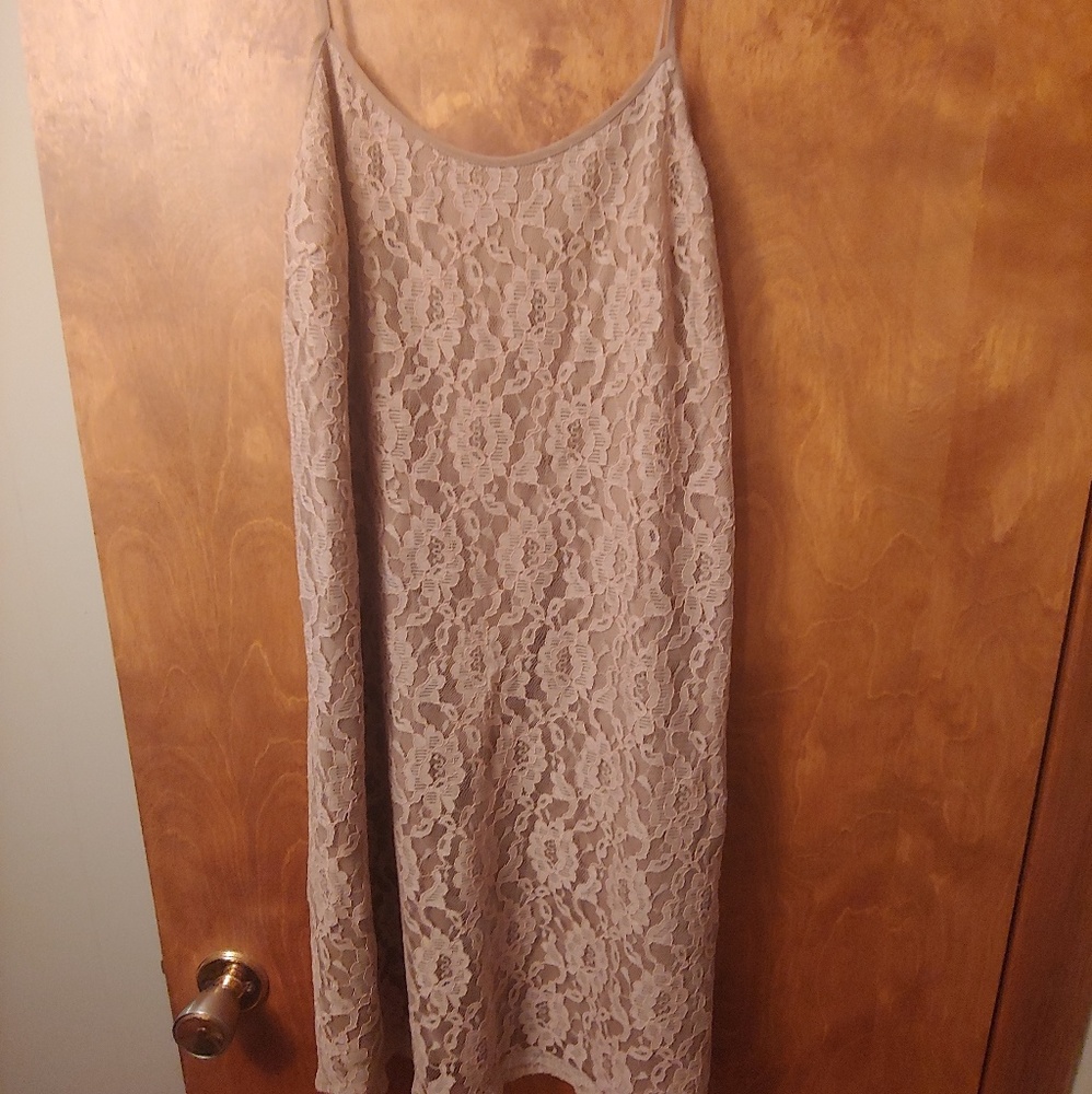 Nude Lace Cami Dress